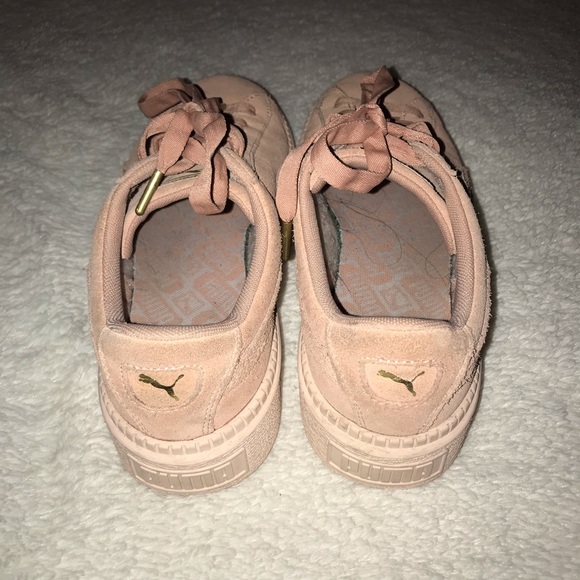 Puma Suede Platform Shoes Pink - Picture 4 of 4
